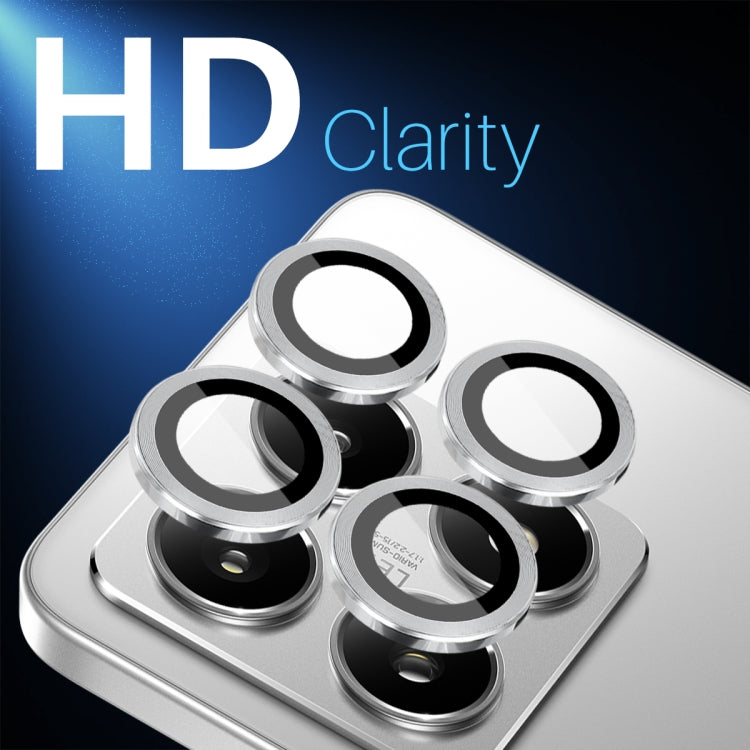 For Xiaomi 14T 5G NORTHJO Camera Lens Protector CD Metal Ring Tempered Glass Film(Silver)