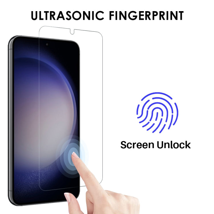 For Samsung Galaxy S23 5G NORTHJO TPU Case with Screen and Lens Film, Support Fingerprint Unlock(Transparent)
