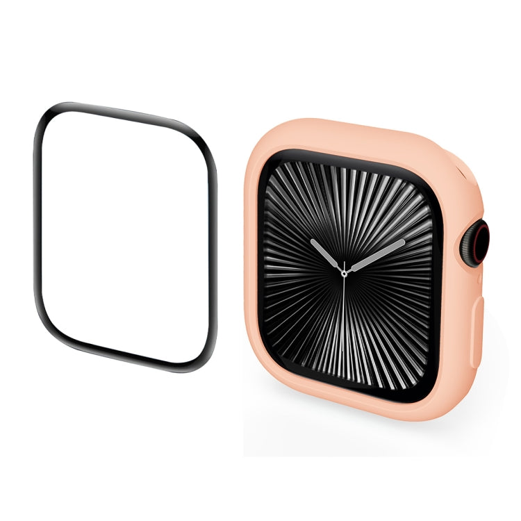 For Apple Watch Series 11 / 10 46mm ENKAY Hat-Prince 2 in 1 Candy Color TPU Watch Case with Full Coverage PMMA Soft Film(Pink)