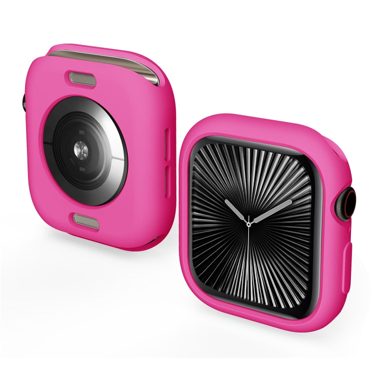 For Apple Watch Series 11 / 10 46mm ENKAY Hat-Prince 2 in 1 Candy Color TPU Watch Case with Full Coverage PMMA Soft Film(Rose)