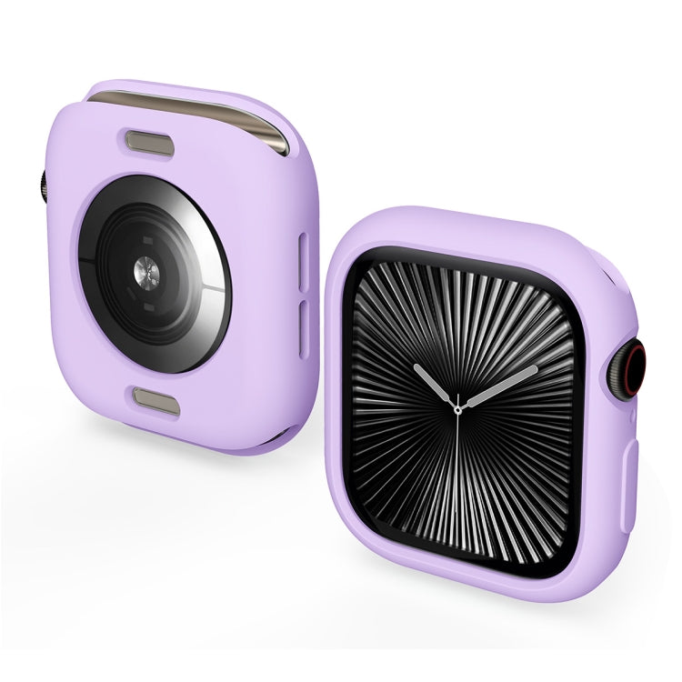 For Apple Watch Series 11 / 10 46mm ENKAY Hat-Prince 2 in 1 Candy Color TPU Watch Case with Full Coverage PMMA Soft Film(Purple)