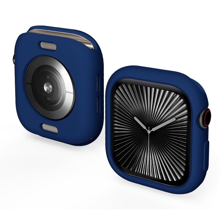 For Apple Watch Series 11 / 10 42mm ENKAY Hat-Prince 2 in 1 Candy Color TPU Watch Case with Full Coverage PMMA Soft Film(Dark Blue)