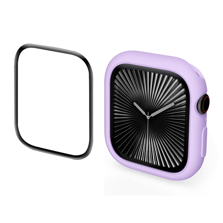 For Apple Watch Series 11 / 10 42mm ENKAY Hat-Prince 2 in 1 Candy Color TPU Watch Case with Full Coverage PMMA Soft Film(Purple)