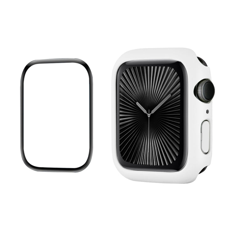 For Apple Watch Series 11 / 10 46mm ENKAY Hat-Prince 2 in 1 Solid Color PC Watch Case with Full Coverage PMMA Soft Film(White)