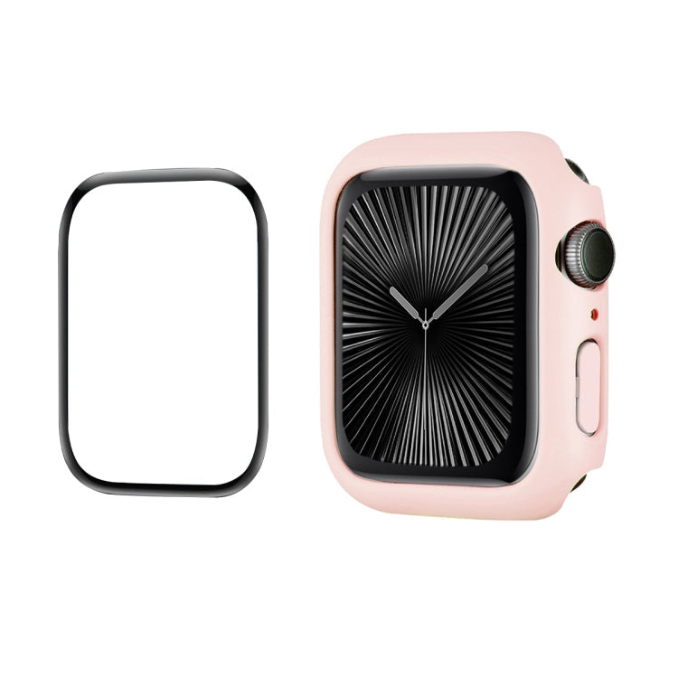For Apple Watch Series 11 / 10 46mm ENKAY Hat-Prince 2 in 1 Solid Color PC Watch Case with Full Coverage PMMA Soft Film(Pink)