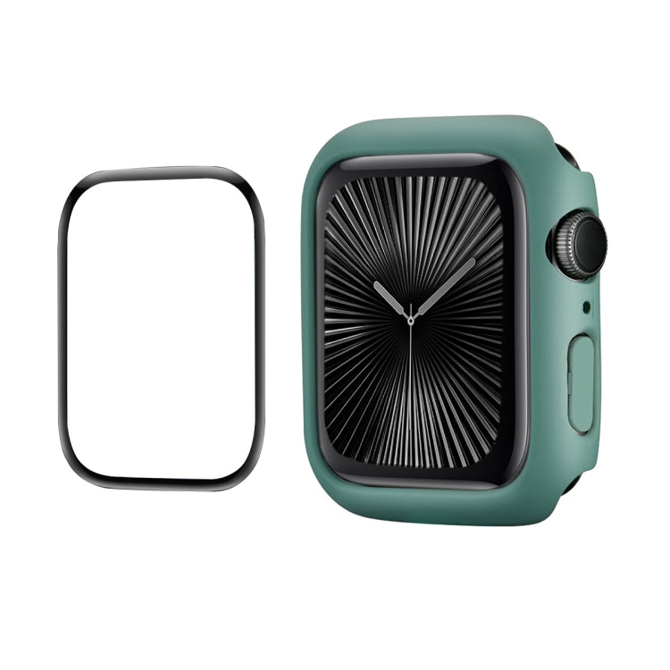 For Apple Watch Series 11 / 10 46mm ENKAY Hat-Prince 2 in 1 Solid Color PC Watch Case with Full Coverage PMMA Soft Film(Green)