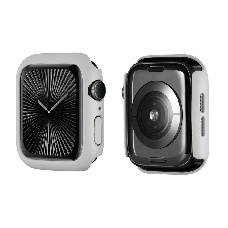 For Apple Watch Series 11 / 10 46mm ENKAY Hat-Prince 2 in 1 Solid Color PC Watch Case with Full Coverage PMMA Soft Film(Light Grey)