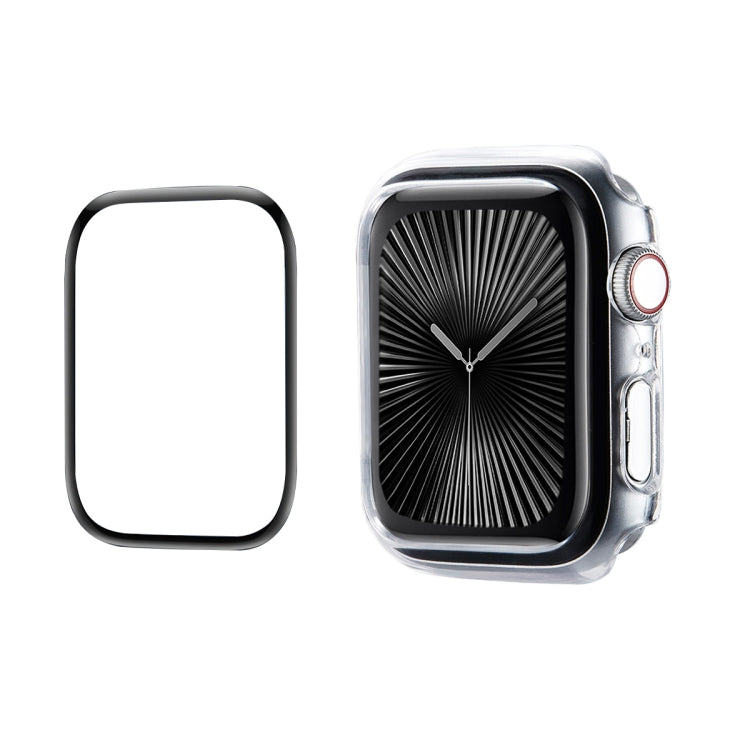 For Apple Watch Series 11 / 10 46mm ENKAY Hat-Prince 2 in 1 Solid Color PC Watch Case with Full Coverage PMMA Soft Film(Transparent)