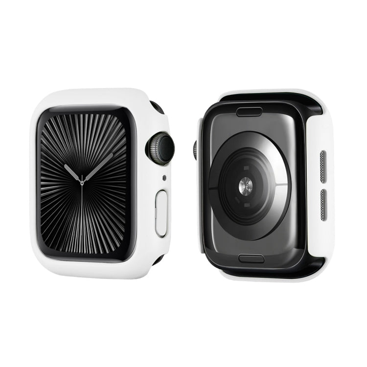 For Apple Watch Series 11 / 10 42mm ENKAY Hat-Prince 2 in 1 Solid Color PC Watch Case with Full Coverage PMMA Soft Film(White)