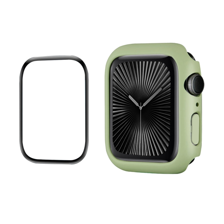 For Apple Watch Series 11 / 10 42mm ENKAY Hat-Prince 2 in 1 Solid Color PC Watch Case with Full Coverage PMMA Soft Film(Light Green)