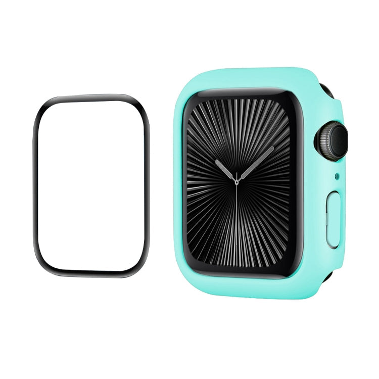 For Apple Watch Series 11 / 10 42mm ENKAY Hat-Prince 2 in 1 Solid Color PC Watch Case with Full Coverage PMMA Soft Film(Light Blue)