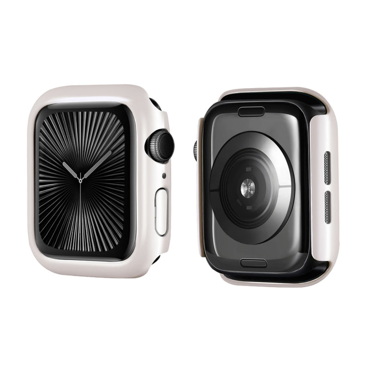 For Apple Watch Series 11 / 10 42mm ENKAY Hat-Prince 2 in 1 Solid Color PC Watch Case with Full Coverage PMMA Soft Film(Silver)