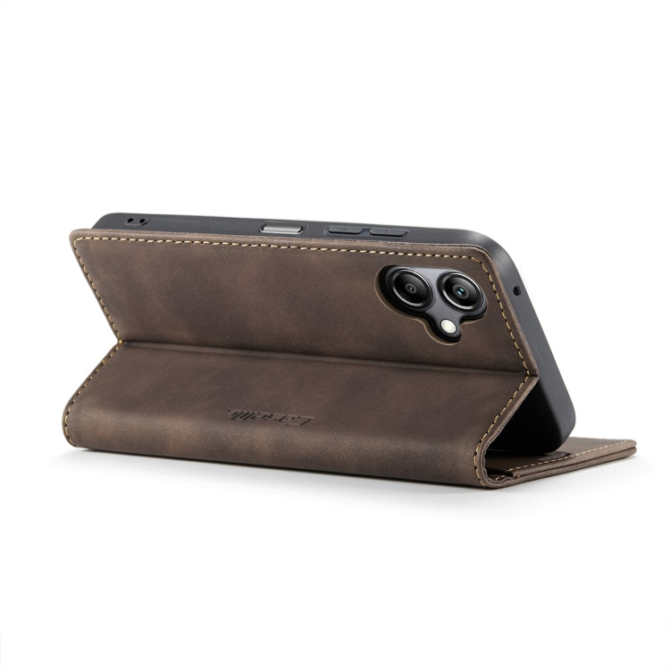 For Samsung Galaxy A07 / A06 CaseMe 013 Multifunctional Horizontal Flip Leather Phone Case(Coffee)