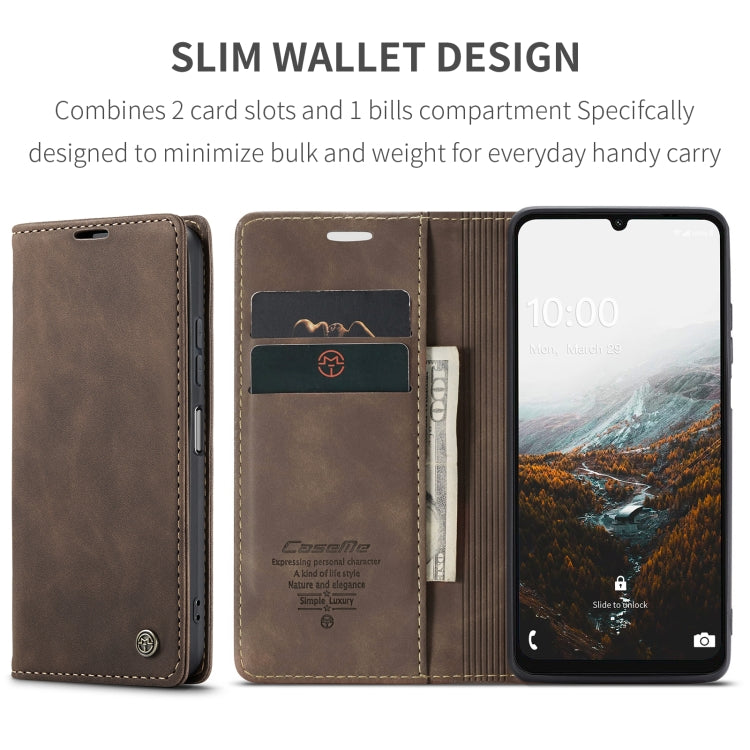 For Samsung Galaxy A07 / A06 CaseMe 013 Multifunctional Horizontal Flip Leather Phone Case(Coffee)