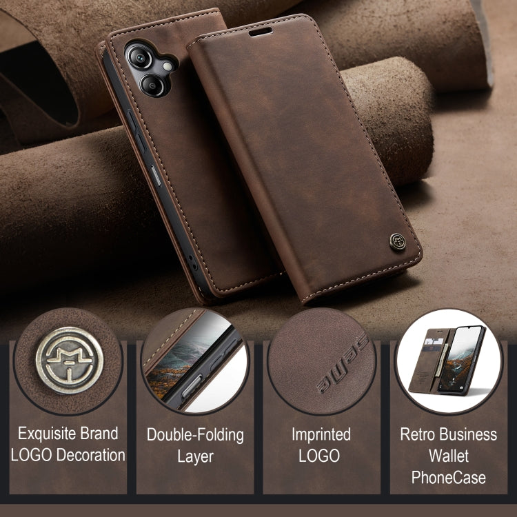 For Samsung Galaxy A07 / A06 CaseMe 013 Multifunctional Horizontal Flip Leather Phone Case(Coffee)