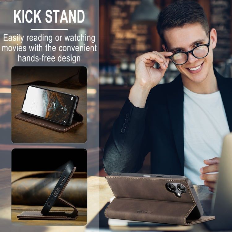 For Samsung Galaxy A07 / A06 CaseMe 013 Multifunctional Horizontal Flip Leather Phone Case(Coffee)