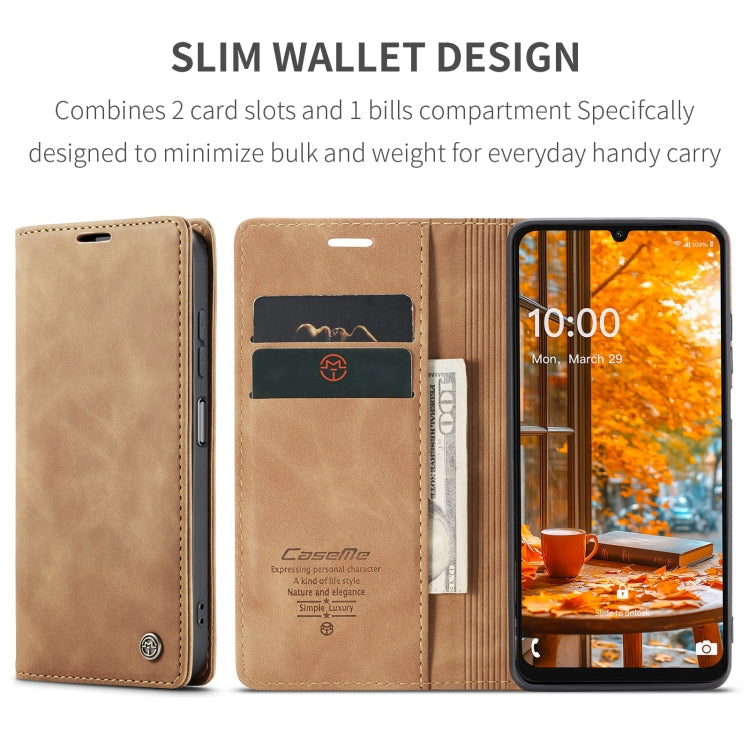 For Samsung Galaxy A07 / A06 CaseMe 013 Multifunctional Horizontal Flip Leather Phone Case(Brown)