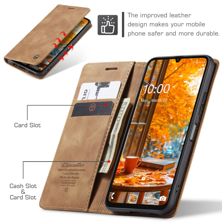 For Samsung Galaxy A07 / A06 CaseMe 013 Multifunctional Horizontal Flip Leather Phone Case(Brown)