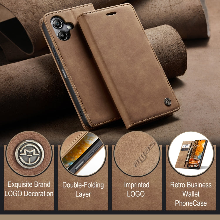 For Samsung Galaxy A07 / A06 CaseMe 013 Multifunctional Horizontal Flip Leather Phone Case(Brown)