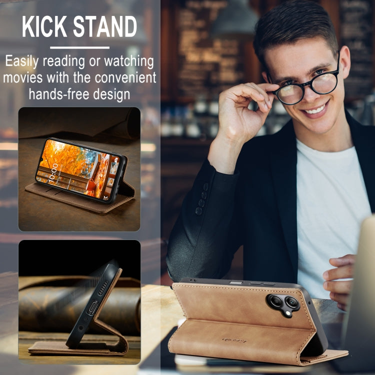 For Samsung Galaxy A07 / A06 CaseMe 013 Multifunctional Horizontal Flip Leather Phone Case(Brown)
