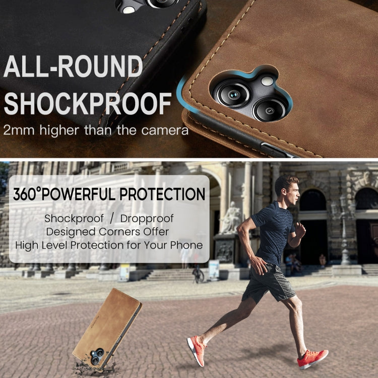 For Samsung Galaxy A07 / A06 CaseMe 013 Multifunctional Horizontal Flip Leather Phone Case(Brown)