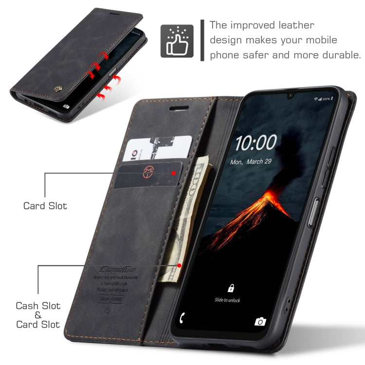 For Samsung Galaxy A07 / A06 CaseMe 013 Multifunctional Horizontal Flip Leather Phone Case(Black)