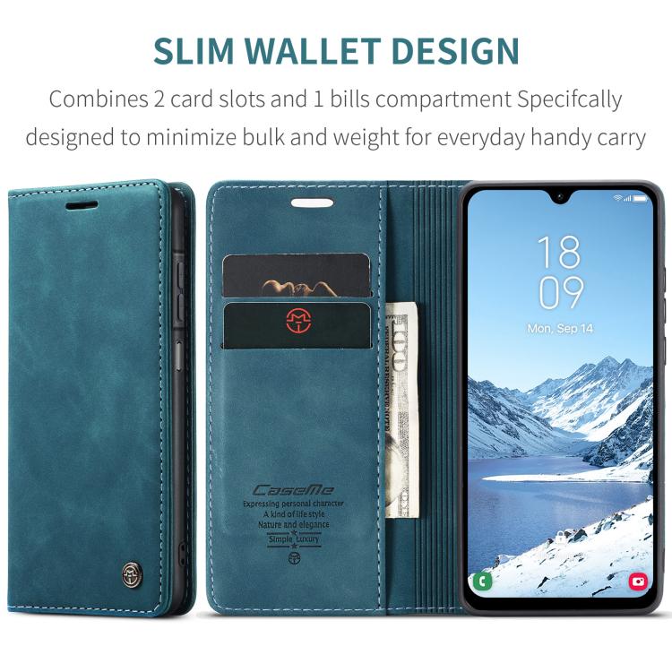 For Samsung Galaxy A26 CaseMe 013 Multifunctional Horizontal Flip Leather Phone Case(Blue)