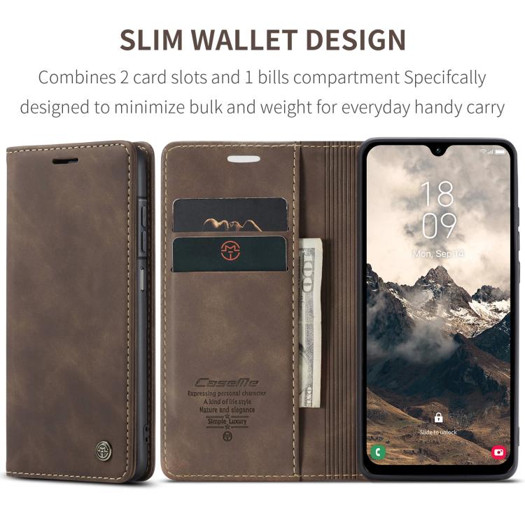 For Samsung Galaxy A26 CaseMe 013 Multifunctional Horizontal Flip Leather Phone Case(Coffee)
