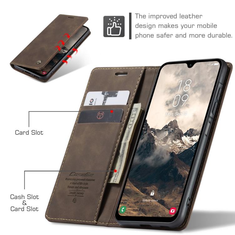 For Samsung Galaxy A26 CaseMe 013 Multifunctional Horizontal Flip Leather Phone Case(Coffee)