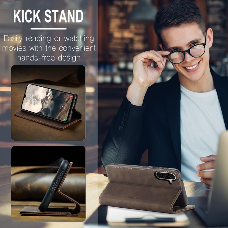 For Samsung Galaxy A26 CaseMe 013 Multifunctional Horizontal Flip Leather Phone Case(Coffee)