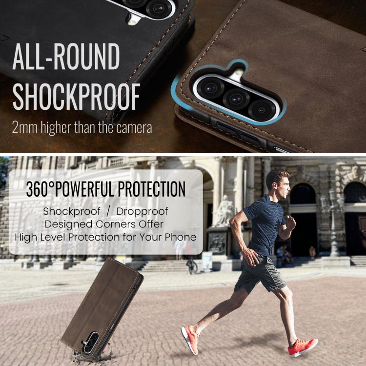 For Samsung Galaxy A26 CaseMe 013 Multifunctional Horizontal Flip Leather Phone Case(Coffee)