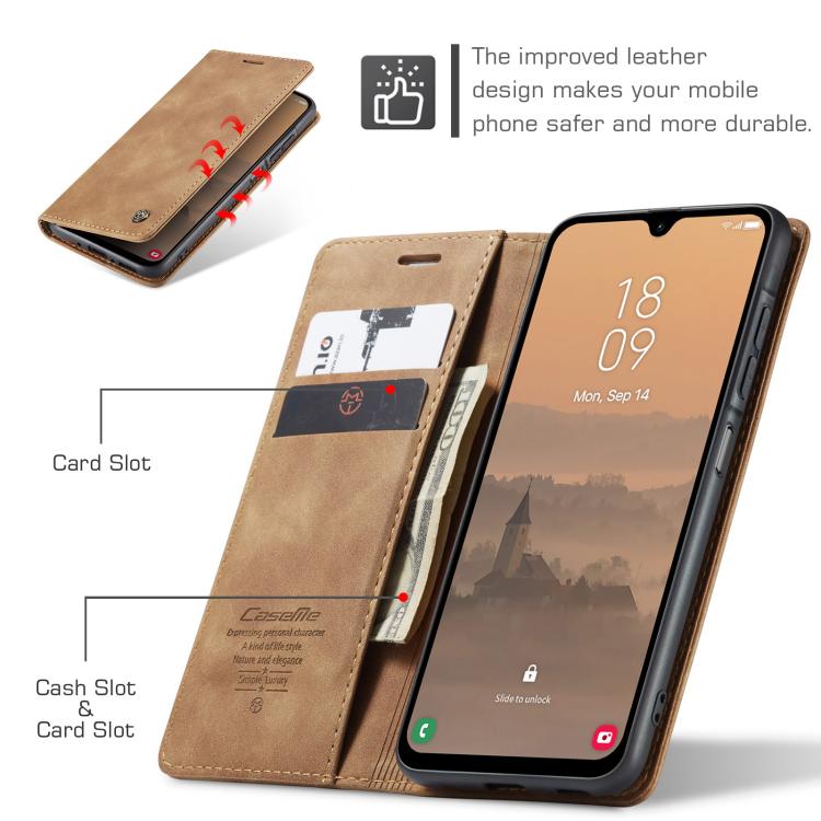 For Samsung Galaxy A26 CaseMe 013 Multifunctional Horizontal Flip Leather Phone Case(Brown)