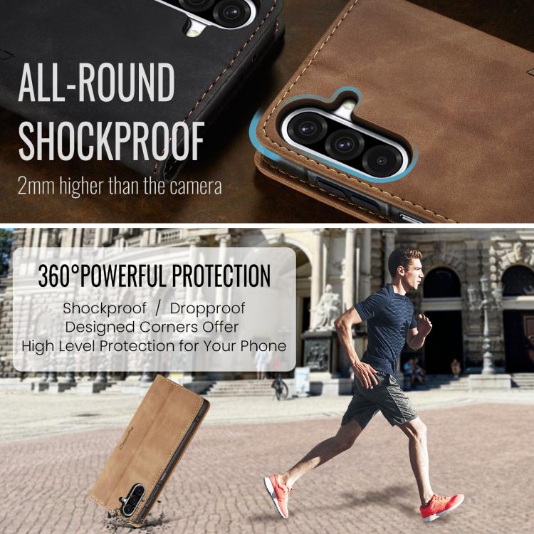 For Samsung Galaxy A26 CaseMe 013 Multifunctional Horizontal Flip Leather Phone Case(Brown)
