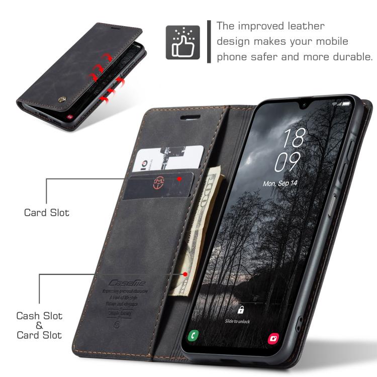 For Samsung Galaxy A26 CaseMe 013 Multifunctional Horizontal Flip Leather Phone Case(Black)
