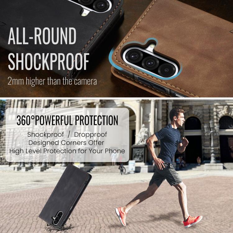 For Samsung Galaxy A26 CaseMe 013 Multifunctional Horizontal Flip Leather Phone Case(Black)