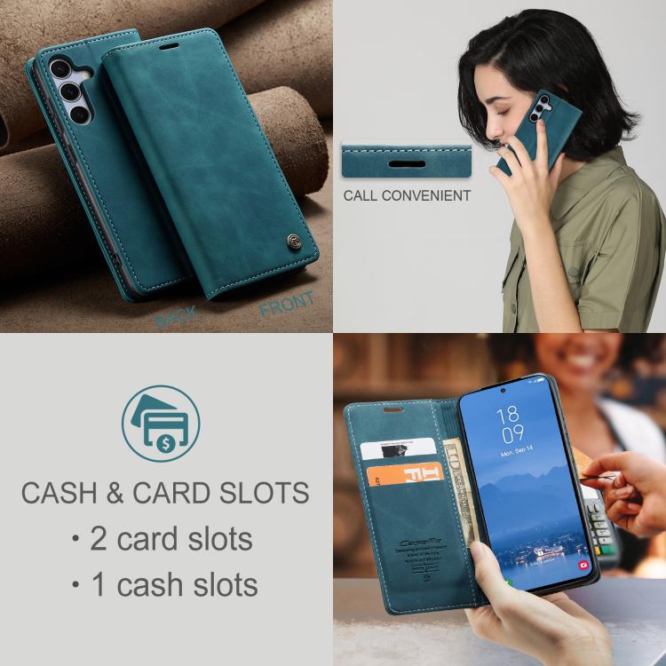 For Samsung Galaxy S25+ 5G CaseMe 013 Multifunctional Horizontal Flip Leather Phone Case(Blue)