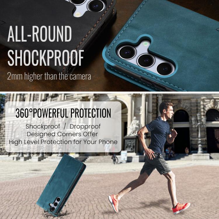 For Samsung Galaxy S25+ 5G CaseMe 013 Multifunctional Horizontal Flip Leather Phone Case(Blue)