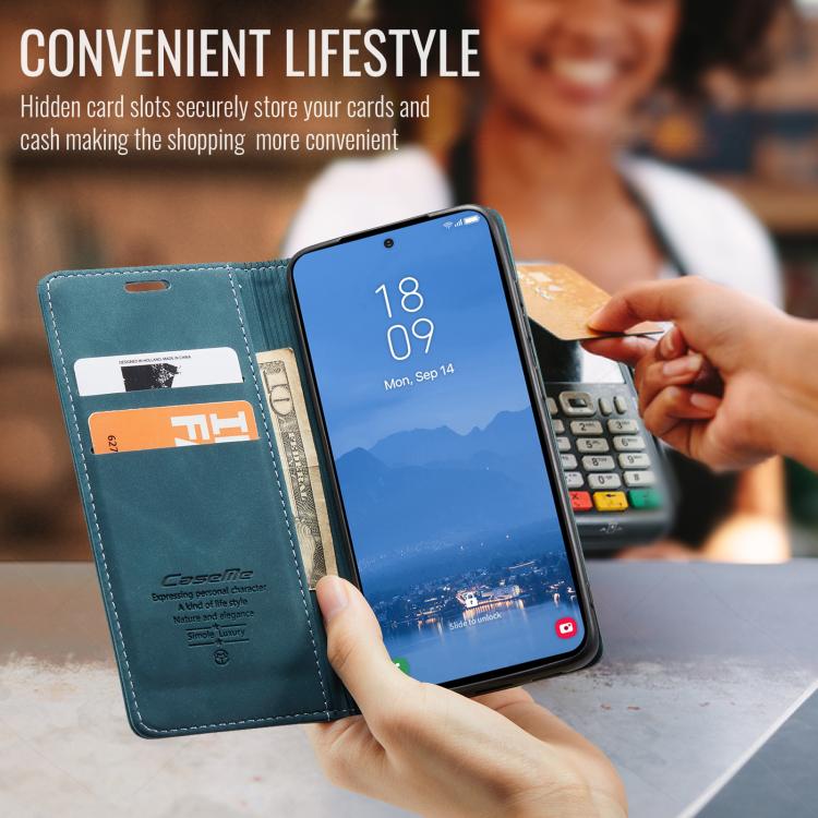For Samsung Galaxy S25+ 5G CaseMe 013 Multifunctional Horizontal Flip Leather Phone Case(Blue)