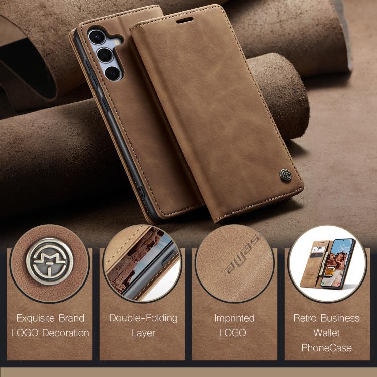 For Samsung Galaxy S25+ 5G CaseMe 013 Multifunctional Horizontal Flip Leather Phone Case(Brown)