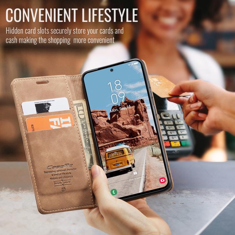 For Samsung Galaxy S25+ 5G CaseMe 013 Multifunctional Horizontal Flip Leather Phone Case(Brown)