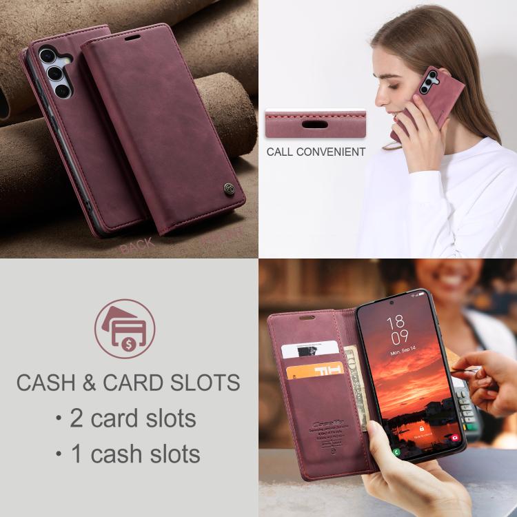 For Samsung Galaxy S25+ 5G CaseMe 013 Multifunctional Horizontal Flip Leather Phone Case(Red)
