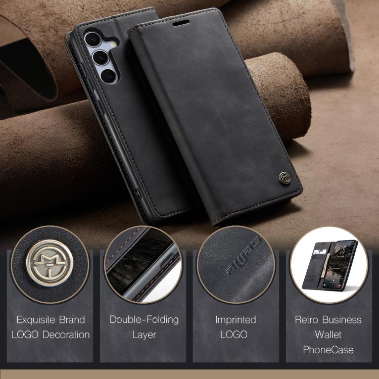 For Samsung Galaxy S25+ 5G CaseMe 013 Multifunctional Horizontal Flip Leather Phone Case(Black)