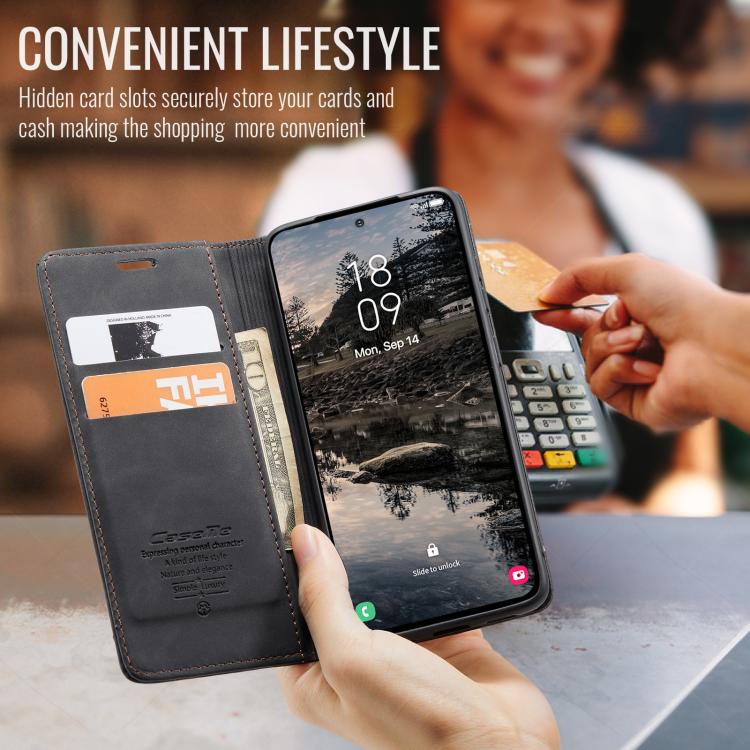 For Samsung Galaxy S25+ 5G CaseMe 013 Multifunctional Horizontal Flip Leather Phone Case(Black)