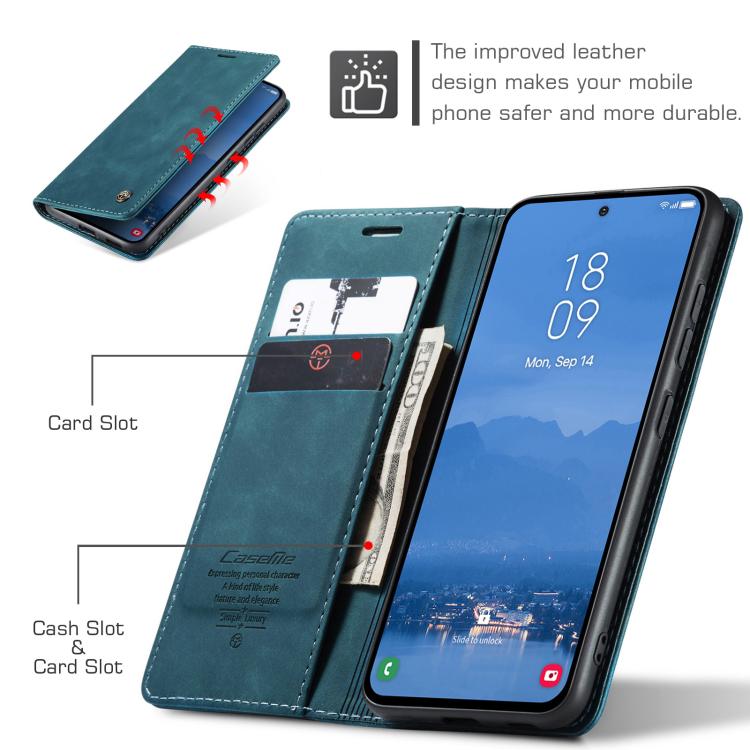 For Samsung Galaxy S25 5G CaseMe 013 Multifunctional Horizontal Flip Leather Phone Case(Blue)