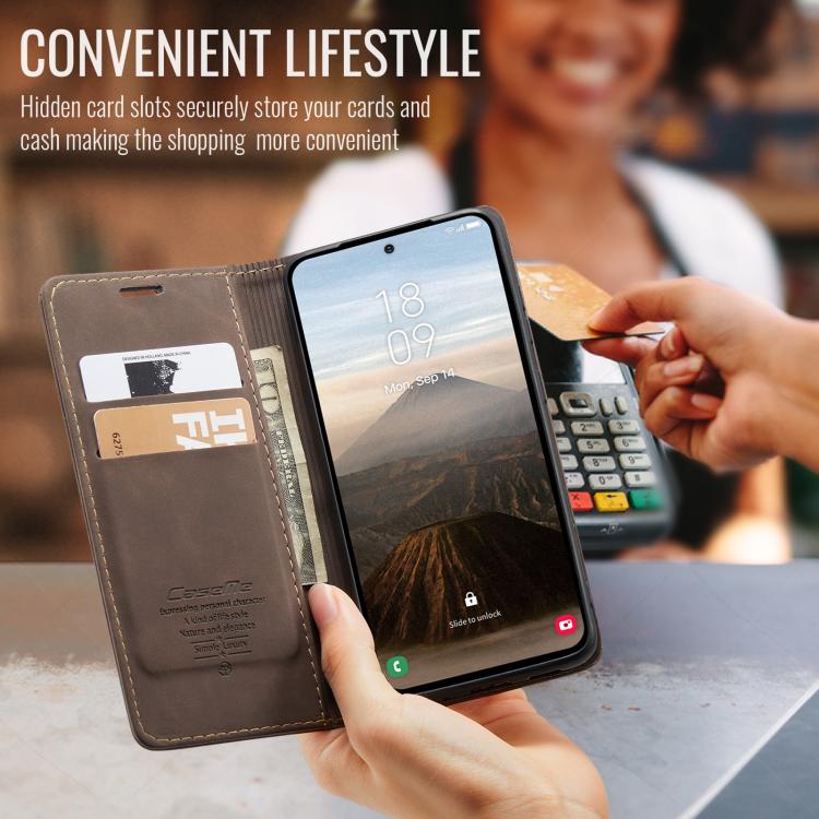 For Samsung Galaxy S25 5G CaseMe 013 Multifunctional Horizontal Flip Leather Phone Case(Coffee)