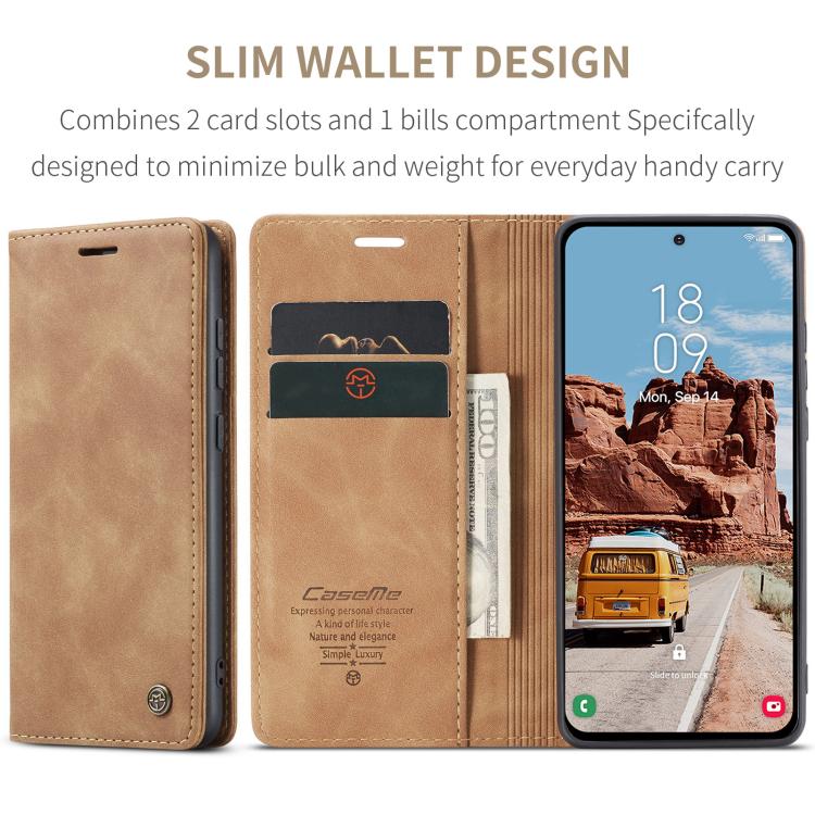 For Samsung Galaxy S25 5G CaseMe 013 Multifunctional Horizontal Flip Leather Phone Case(Brown)