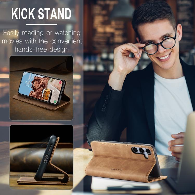 For Samsung Galaxy S25 5G CaseMe 013 Multifunctional Horizontal Flip Leather Phone Case(Brown)