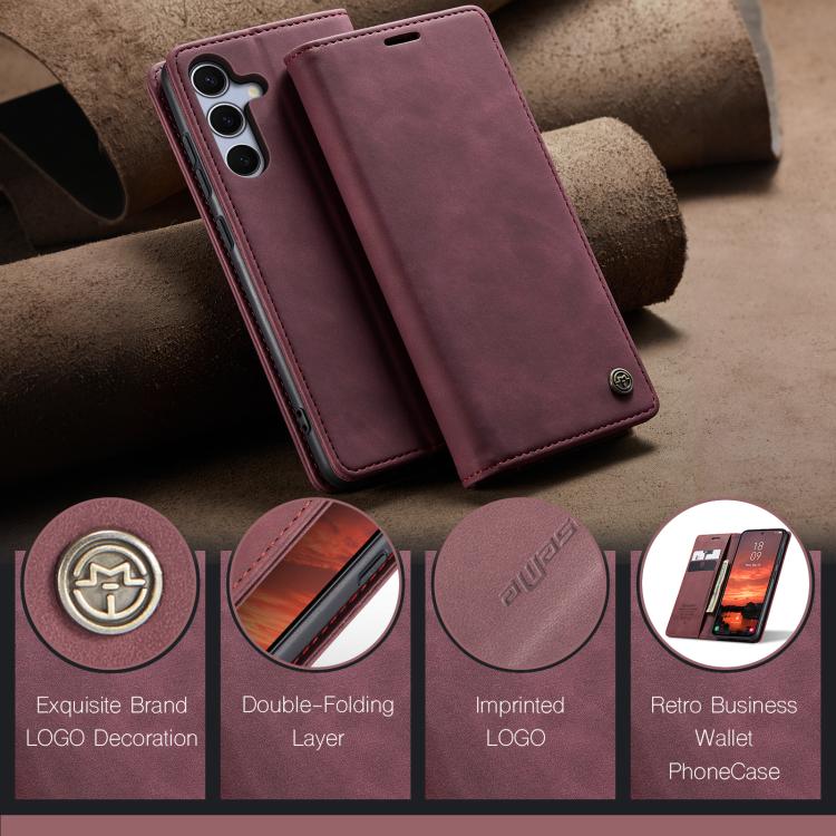 For Samsung Galaxy S25 5G CaseMe 013 Multifunctional Horizontal Flip Leather Phone Case(Red)