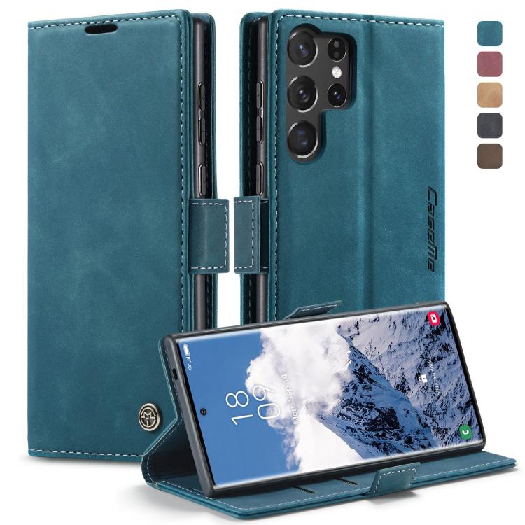For Samsung Galaxy S25 Ultra 5G CaseMe 013 Multifunctional Horizontal Flip Leather Phone Case(Blue)