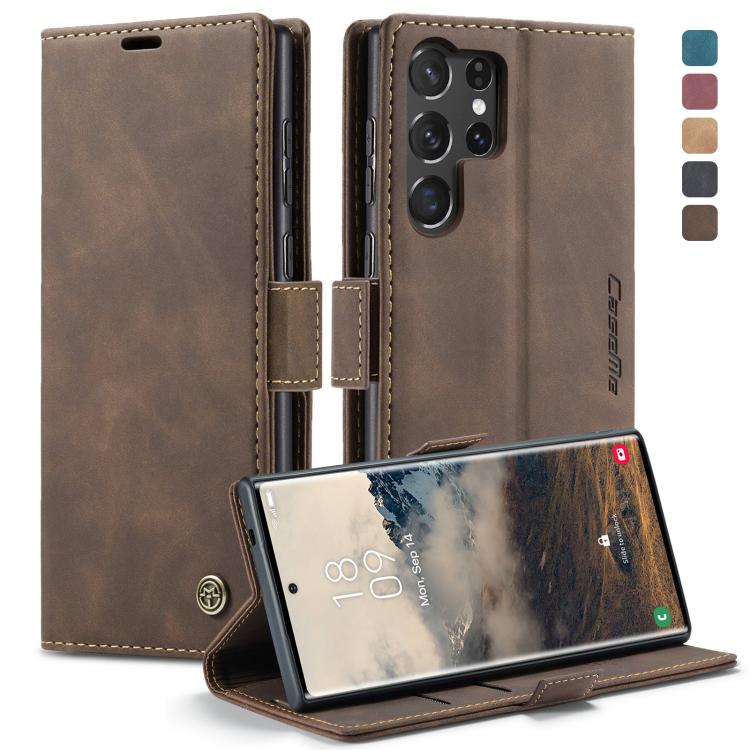 For Samsung Galaxy S25 Ultra 5G CaseMe 013 Multifunctional Horizontal Flip Leather Phone Case(Coffee)
